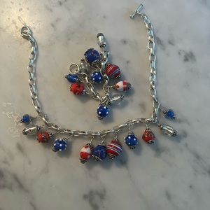 Charm necklace with matching charm bracelet